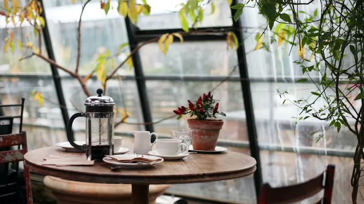 Aesthetic Cafe with Coffee on a table