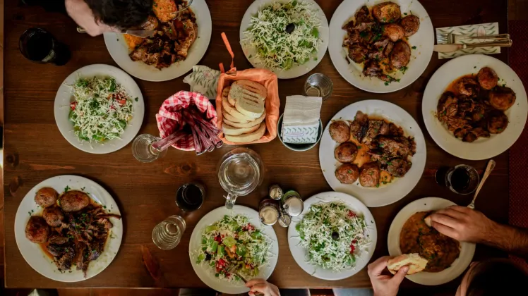 people having dinner